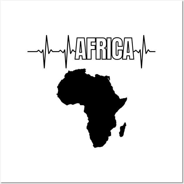 Africa Heartbeat, Continent of Africa Wall Art by UrbanLifeApparel